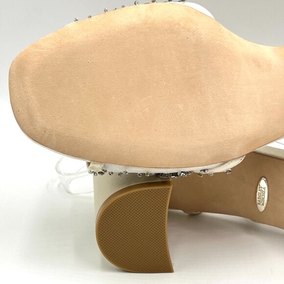 Badgley Mischka Size 9 Blaine Ivory White Jeweled Dress Sandals‎ Heels Shoes - Picture 10 of 12